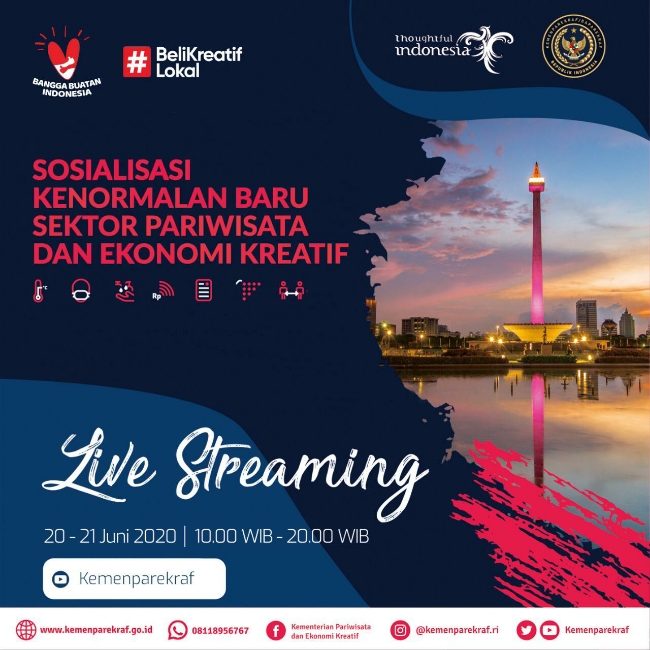 Kemenparekraf Tayangkan Sosialisasi Normal Baru Sektor Parekraf Lewat Live Streaming