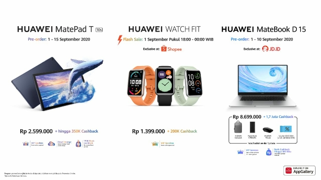 Huawei Sodorkan Tiga Gadget Terbarunya di Indonesia