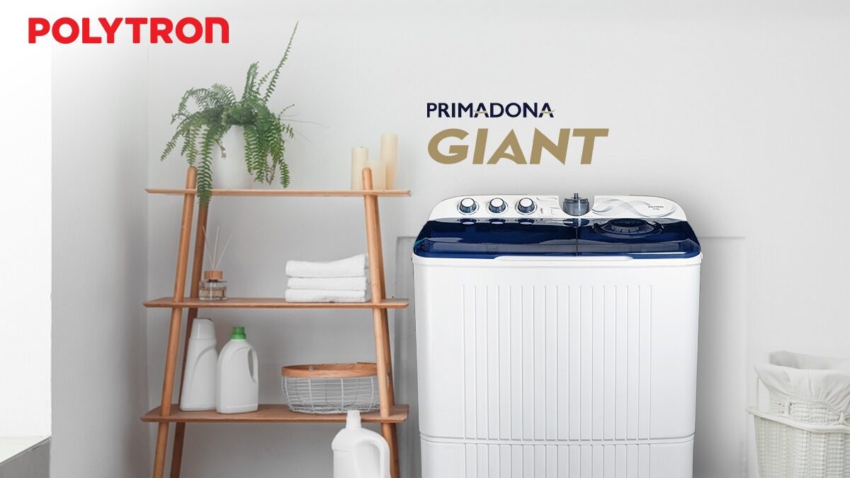 POLYTRON Primadona Giant, Mesin Cuci Kapasitas Besar Bikin Liburan Sekolah Tanpa Khawatir Cucian Menumpuk