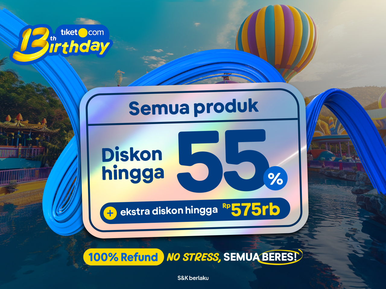 PROMO! 13 Tahun tiket.com: Mengajak Konsumen Bebas Berkelana Kemana Saja