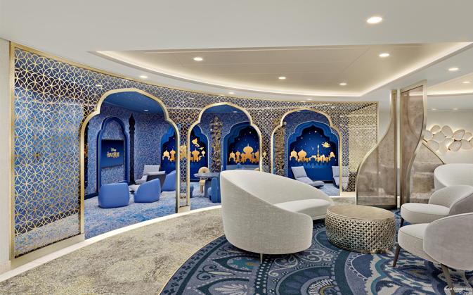 Concierge Lounge berteme Istana Sultan Aladdin di Disney Cruise Line